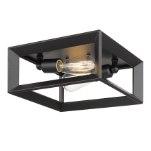 Golden 2073-FM BLK - Golden Lighting Smyth 2-light Flush Mount in Matte Black